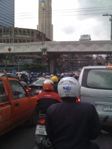 traffic is everywhere especially motor bikes