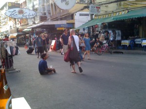 Beggars are seen as with most of South East Asia on the street.