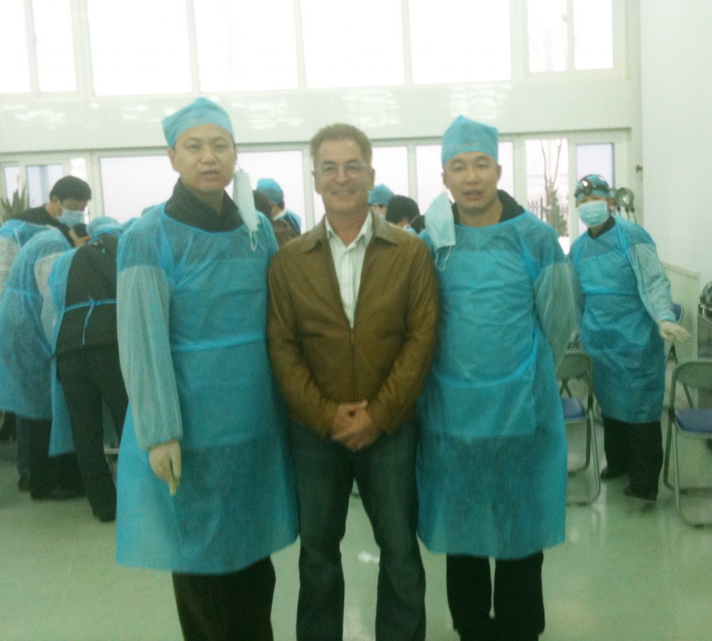 I am pictured here with two students of face lift workshop in China